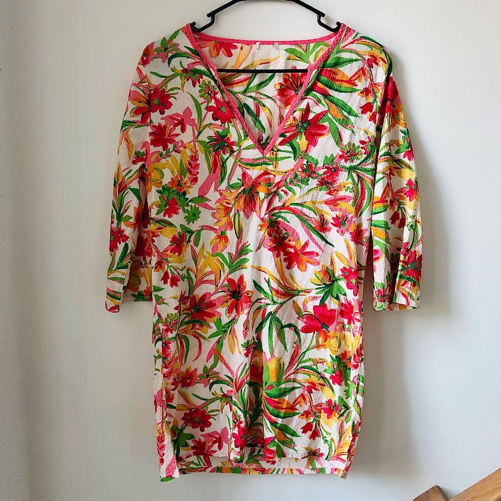 J.Crew Tissue Tunic Swim Floral Coverup Sun Dress
